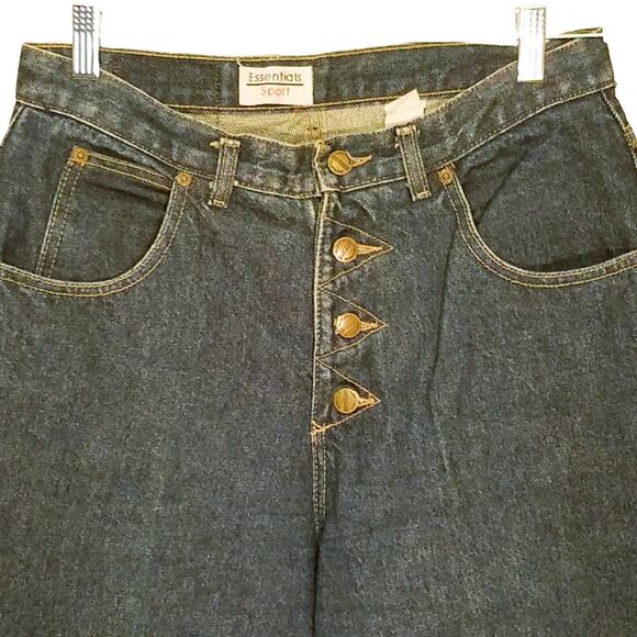 Vintage Essentials Sport Exposed Button Fly High Rise Mom Curvy jeans USA sze 30 - Picture 2 of 8